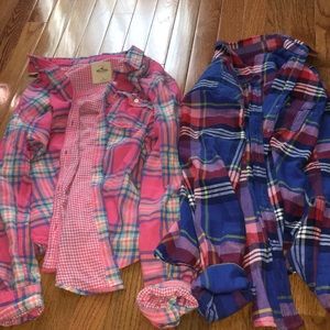 2 PACK plaid buttondowns